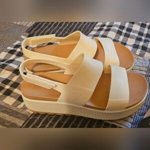 Reef White Platform Sandals